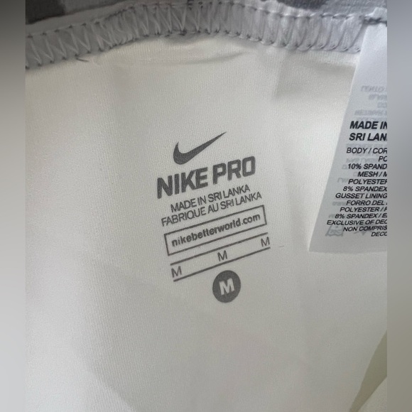 Nike Pro Men’s Dri-Fit White Pants Training Size Medium Style: 828642 NWT - Picture 3 of 5